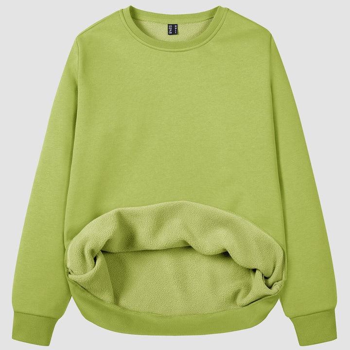 Women's Crewneck Sweatshirt Long Sleeve Casual Warm Fleece Pullover Sweater - MAGCOMSEN