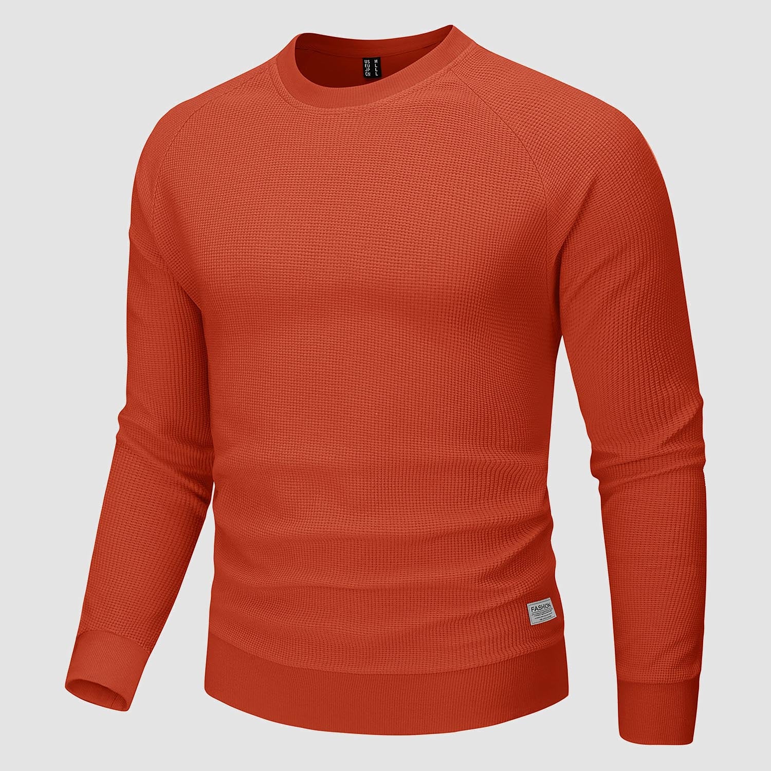 Men's Crewneck Sweatshirts Waffle Knit Pullover Sweater Casual Shirt Lightweight Workout Tops