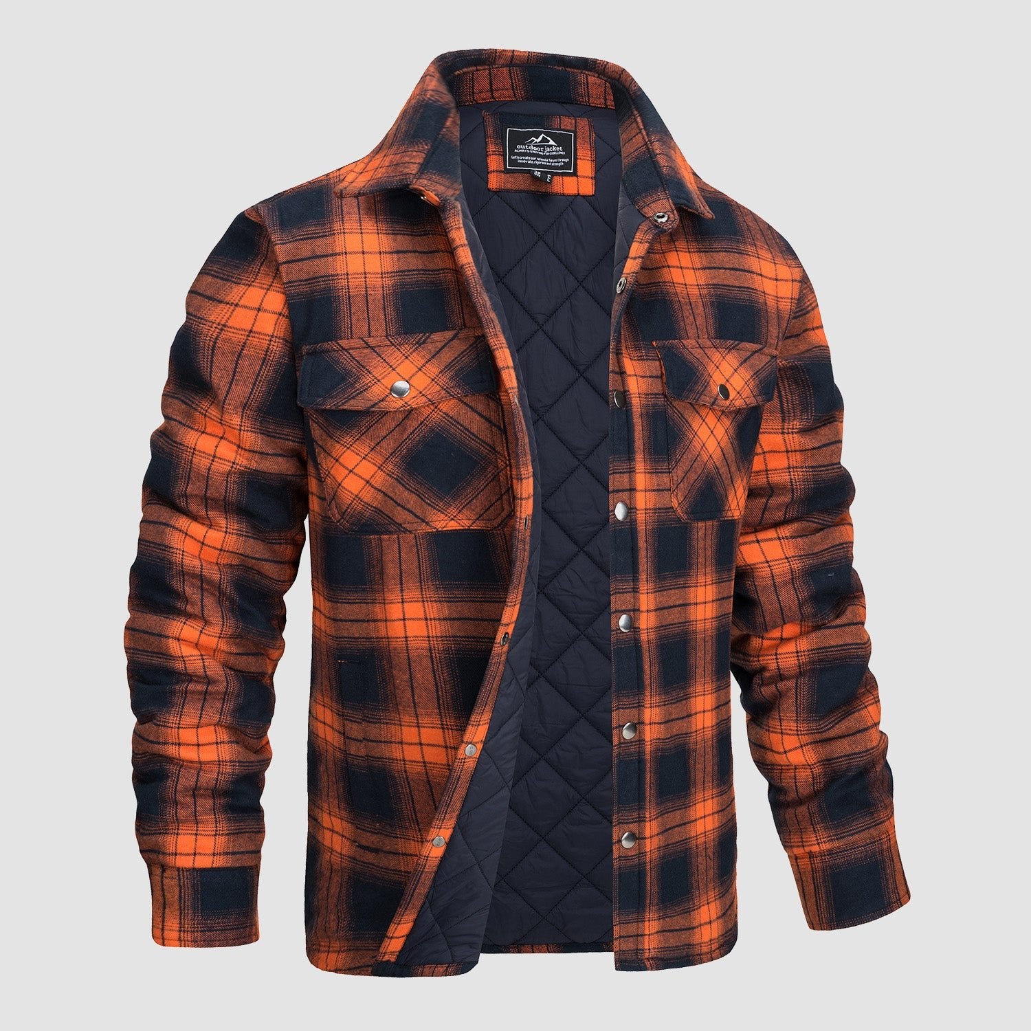 Casual Plaid Pattern Men's Long Sleeve Hooded Shirt Jacket, Men's Button Up  Outwear For Fall Winter Outdoor