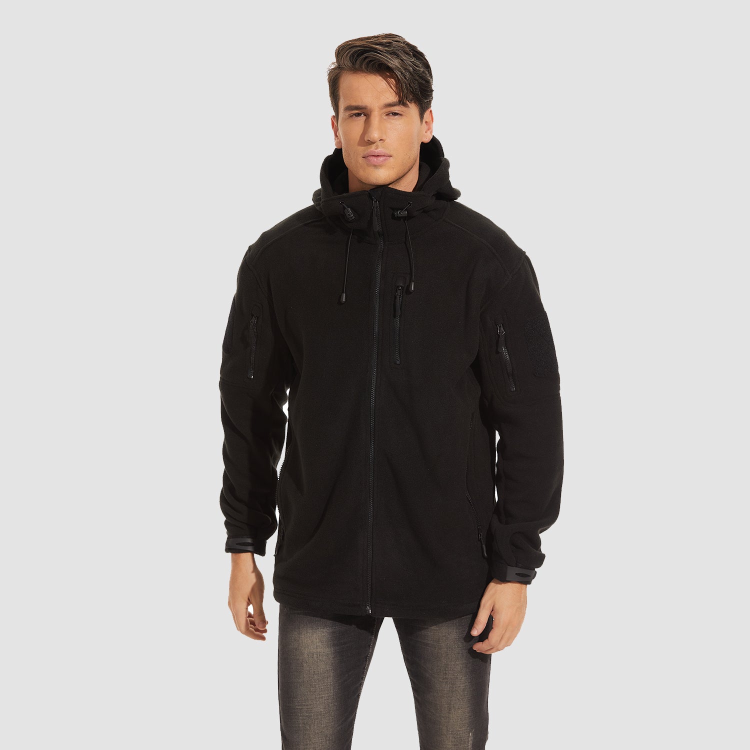 Men's Fleece Hoodie Zip Jacket Military Tactical Coat – MAGCOMSEN