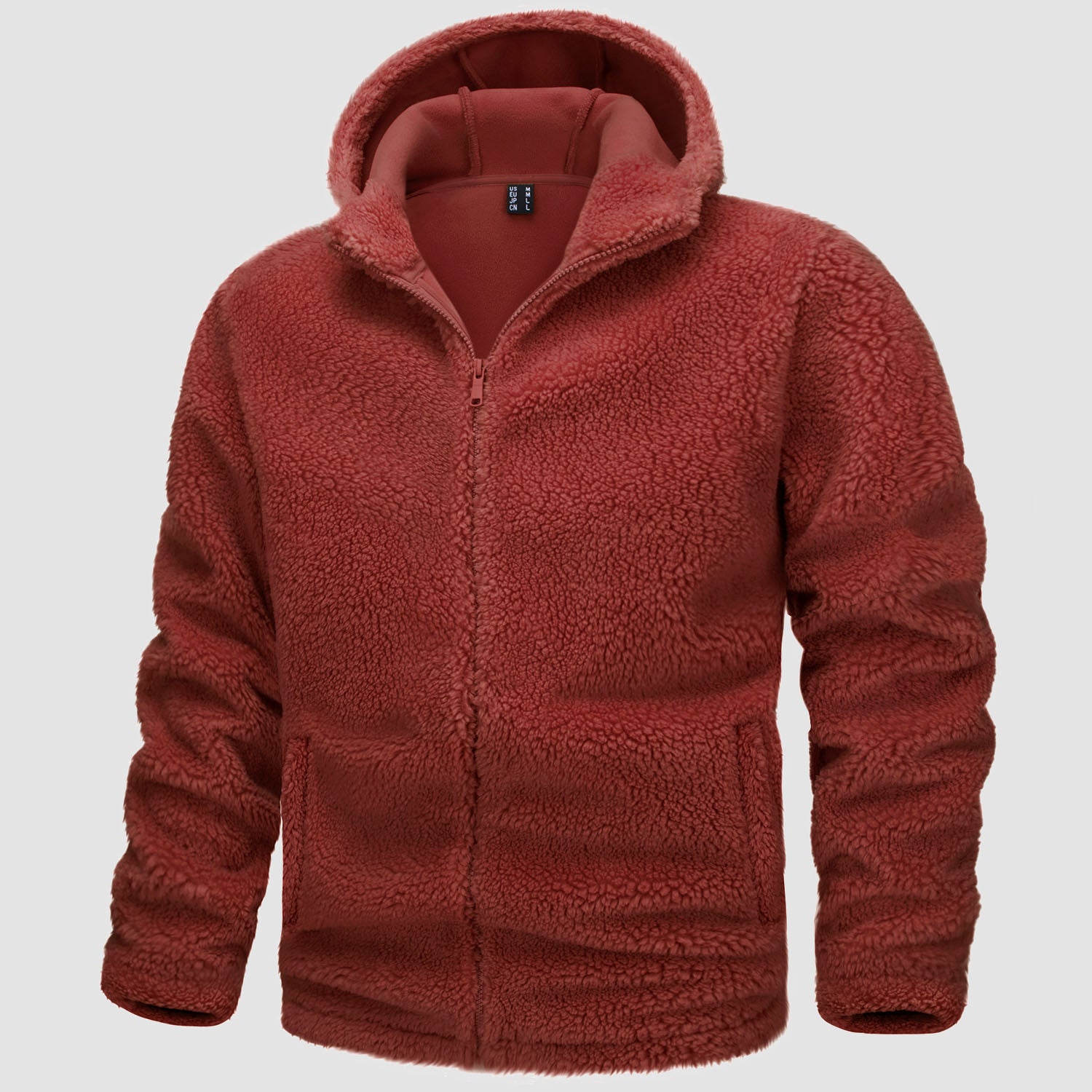 Men s Fleece Hoodie Sherpa Jacket Full Zip Warm Winter Coats