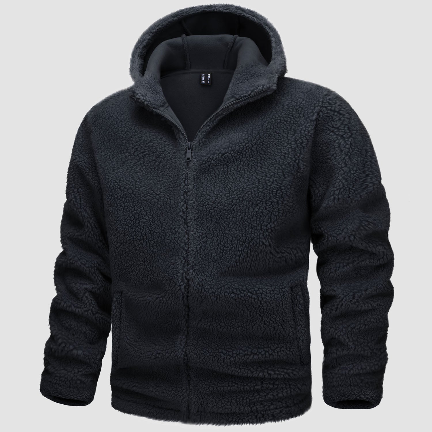 Mens teddy fleece hoodie hot sale