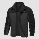 Men's Fleece Jacket Full Zip Stand Collar Fall Winter Jacket with Pockets