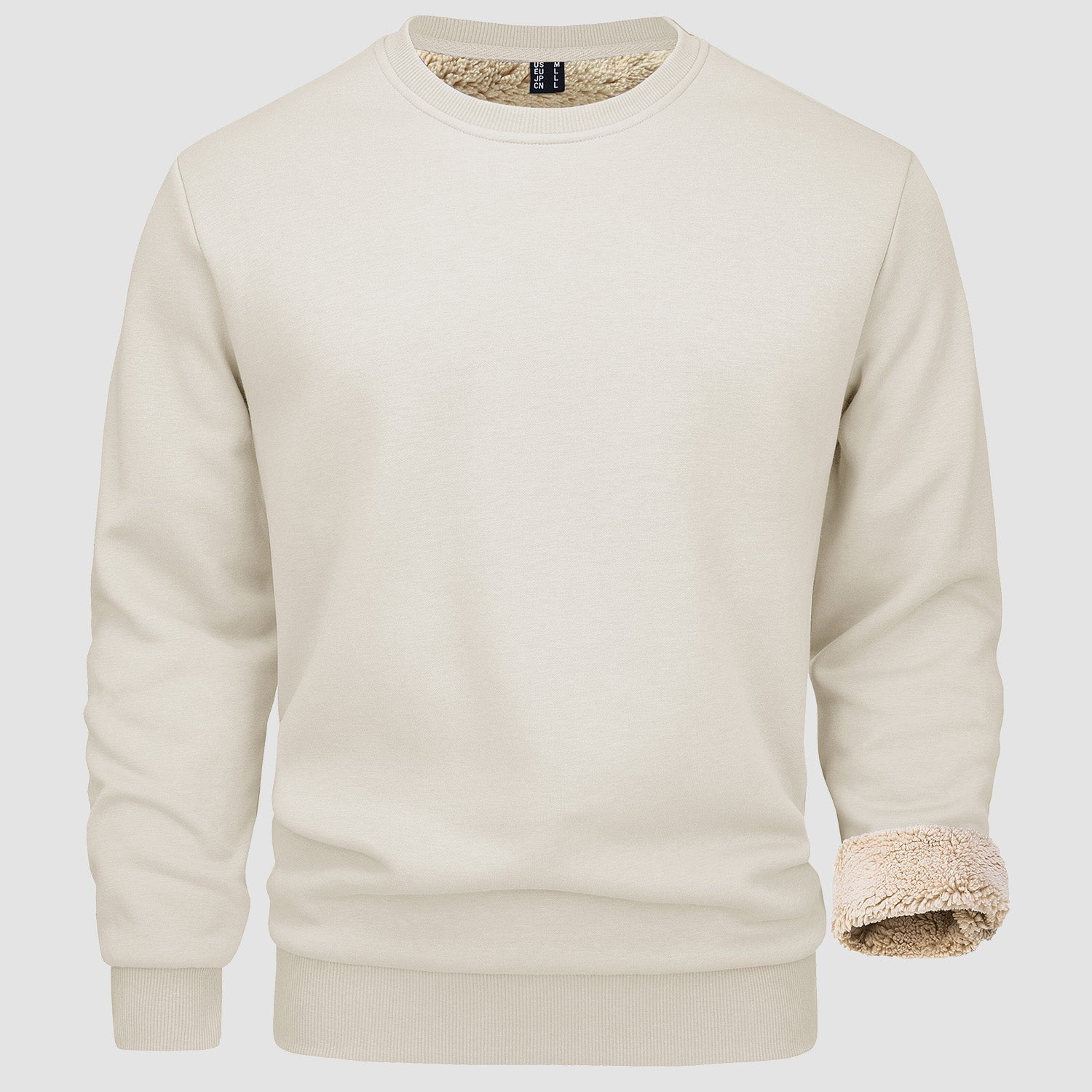 Men's  Basic Pullover Crewneck Sweater Fleece Lined Sweatshirt