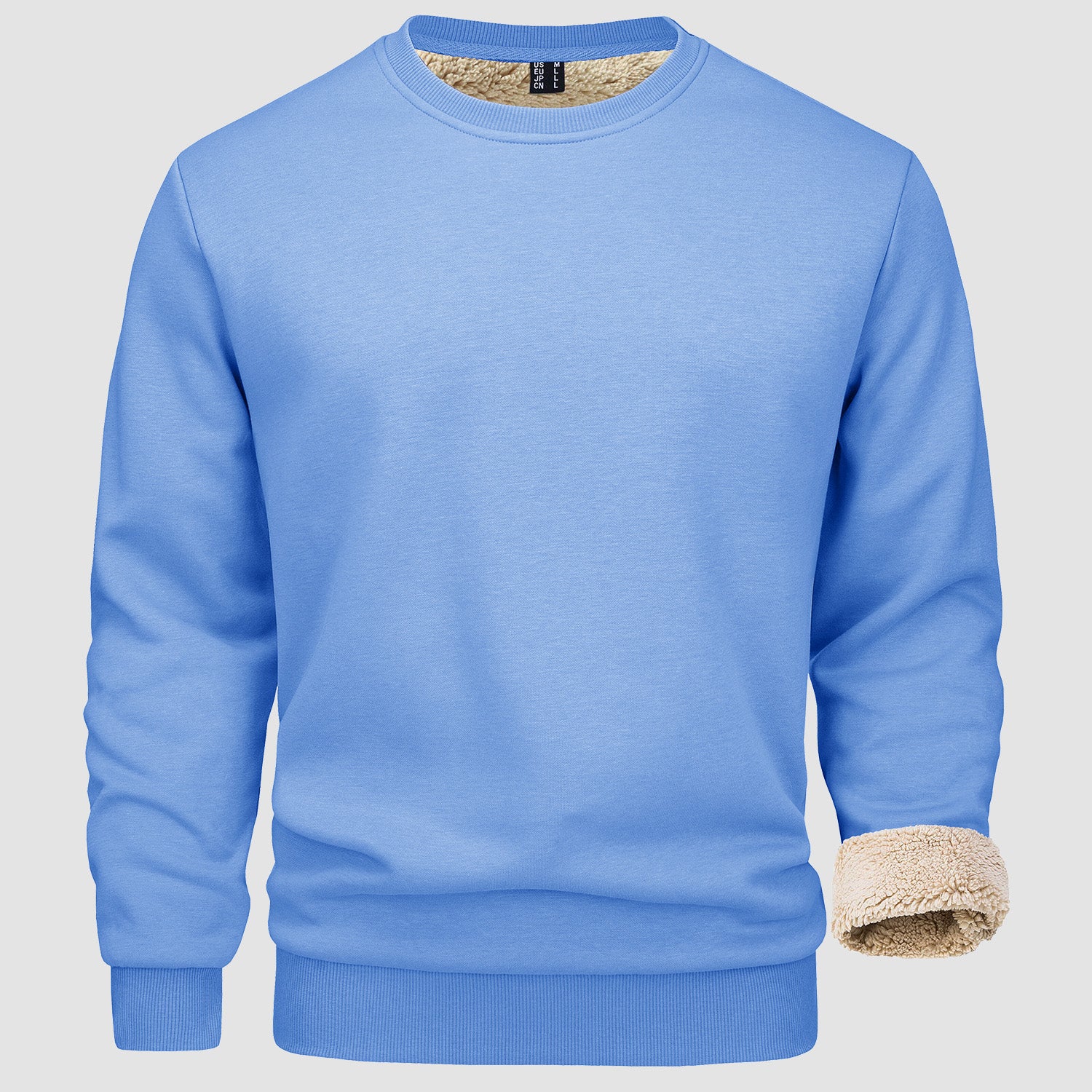 Men's Fleece Lined Sweatshirts, Crewneck Winter Sweater