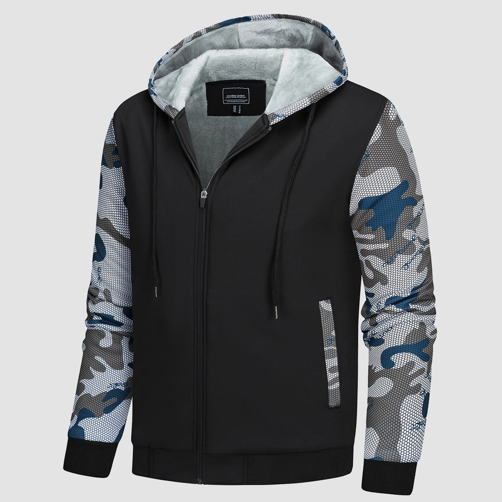 Men's Full Zip Hoodie Sherpa Lined Fleece Jacket Heavyweight Sweatshirts for Winter