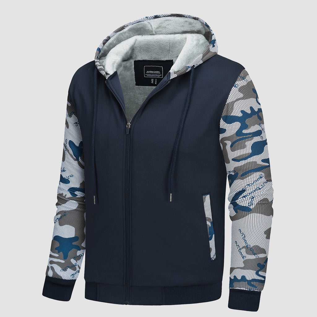 Men's Full Zip Hoodie Sherpa Lined Fleece Jacket Heavyweight Sweatshirts for Winter