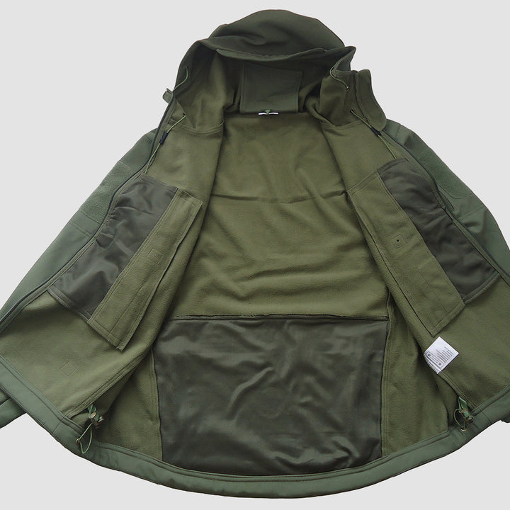 Men's Hooded Tactical Jacket Water Resistant Soft Shell Winter Coats