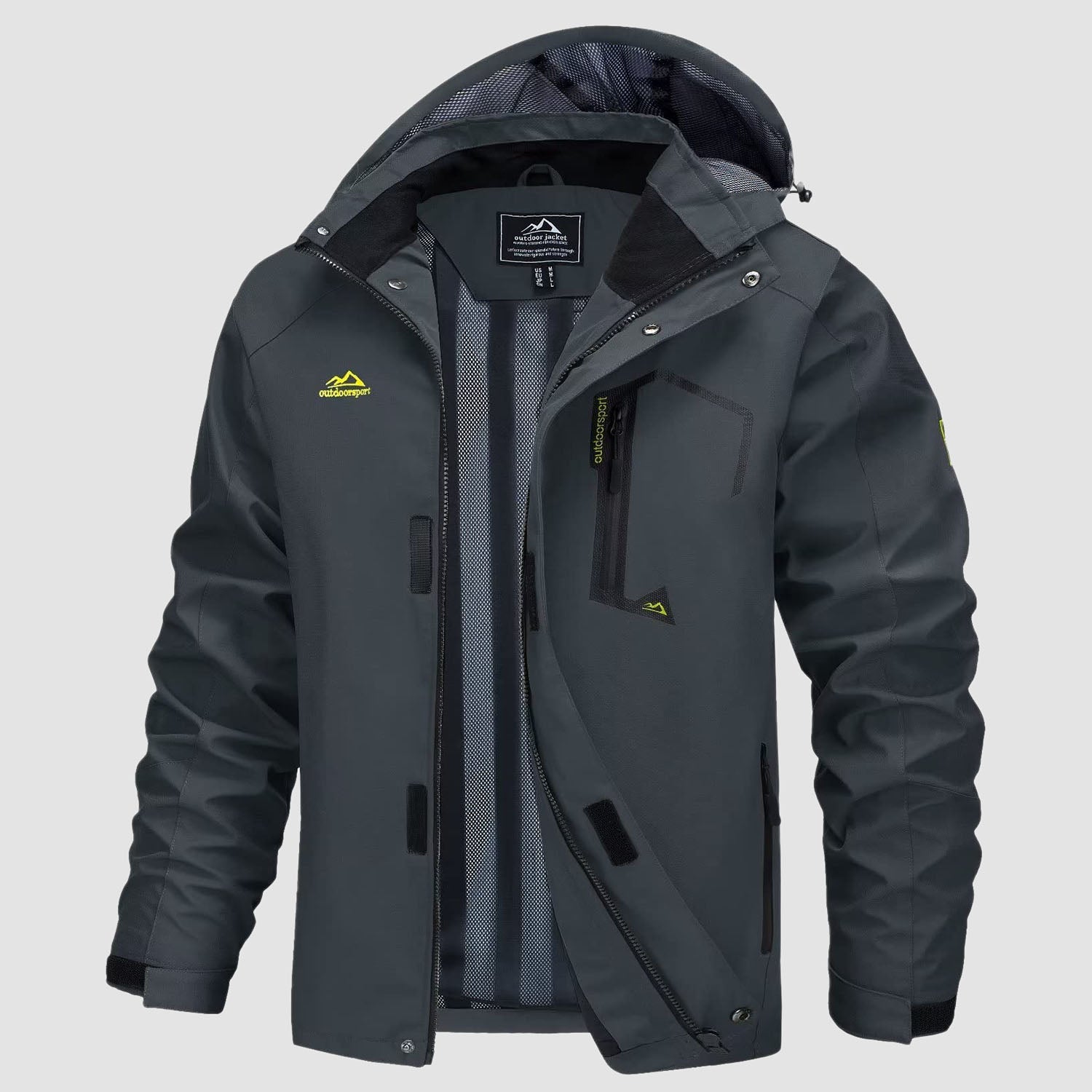 Men's Jacket Water Resistant Windbreaker Coat for Outdoor