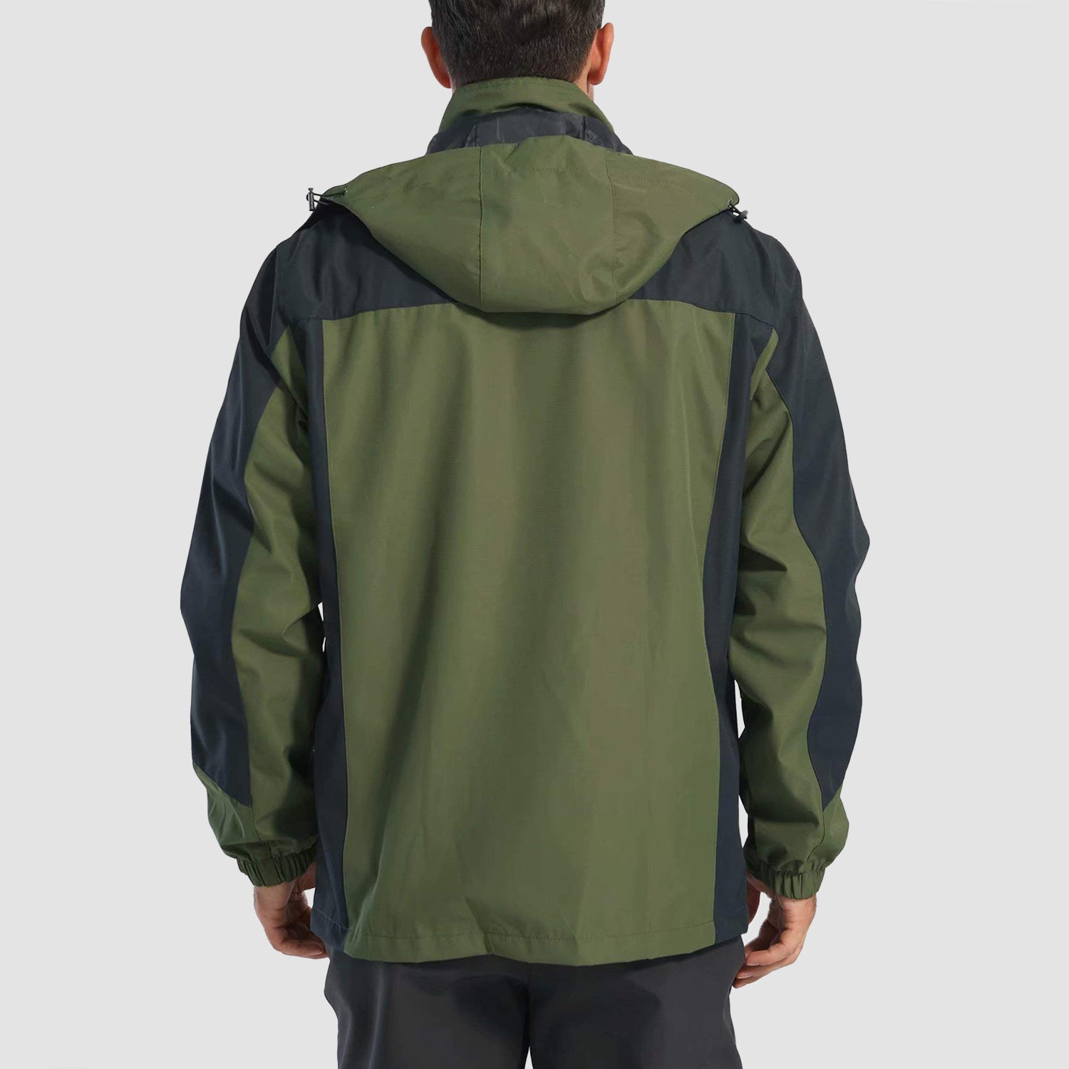 MAGCOMSEN Men's Long Raincoat Waterproof Reusable Hiker Rain