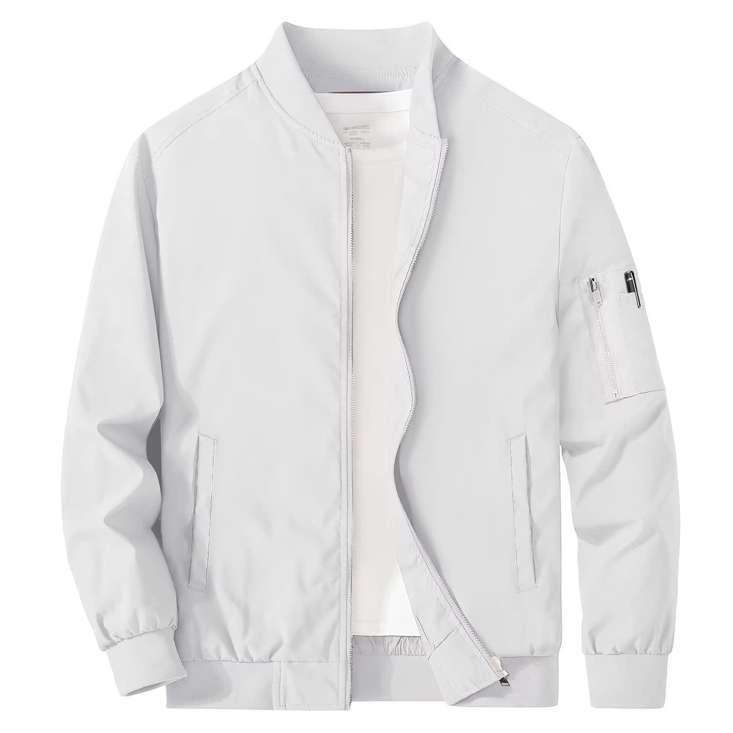 Men's Real Leather Bomber Jacket with Hood-White: Buy Online - Happy  Gentleman United States