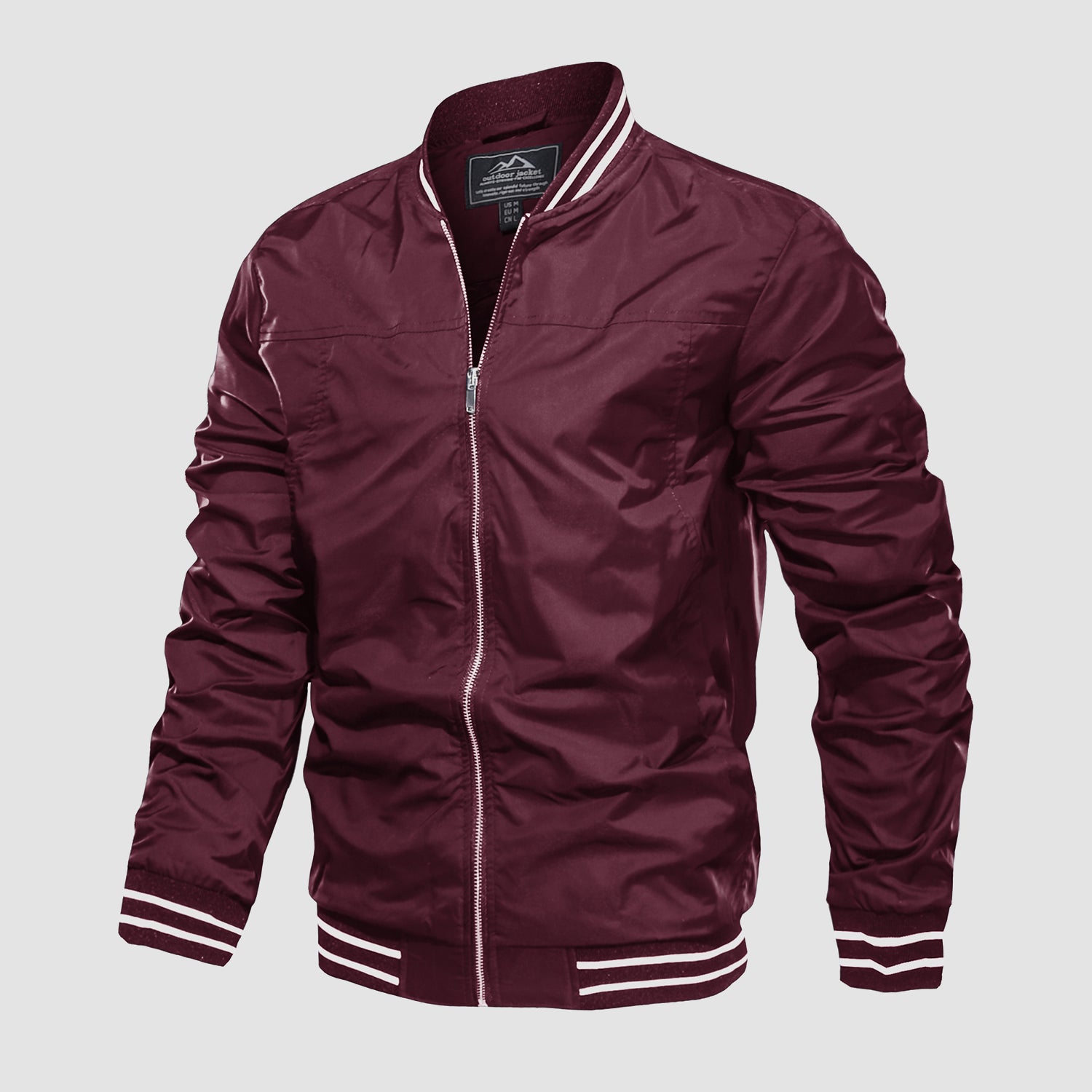 Men's Bomber Jacket Lightweight Windbreaker Casual Outwear