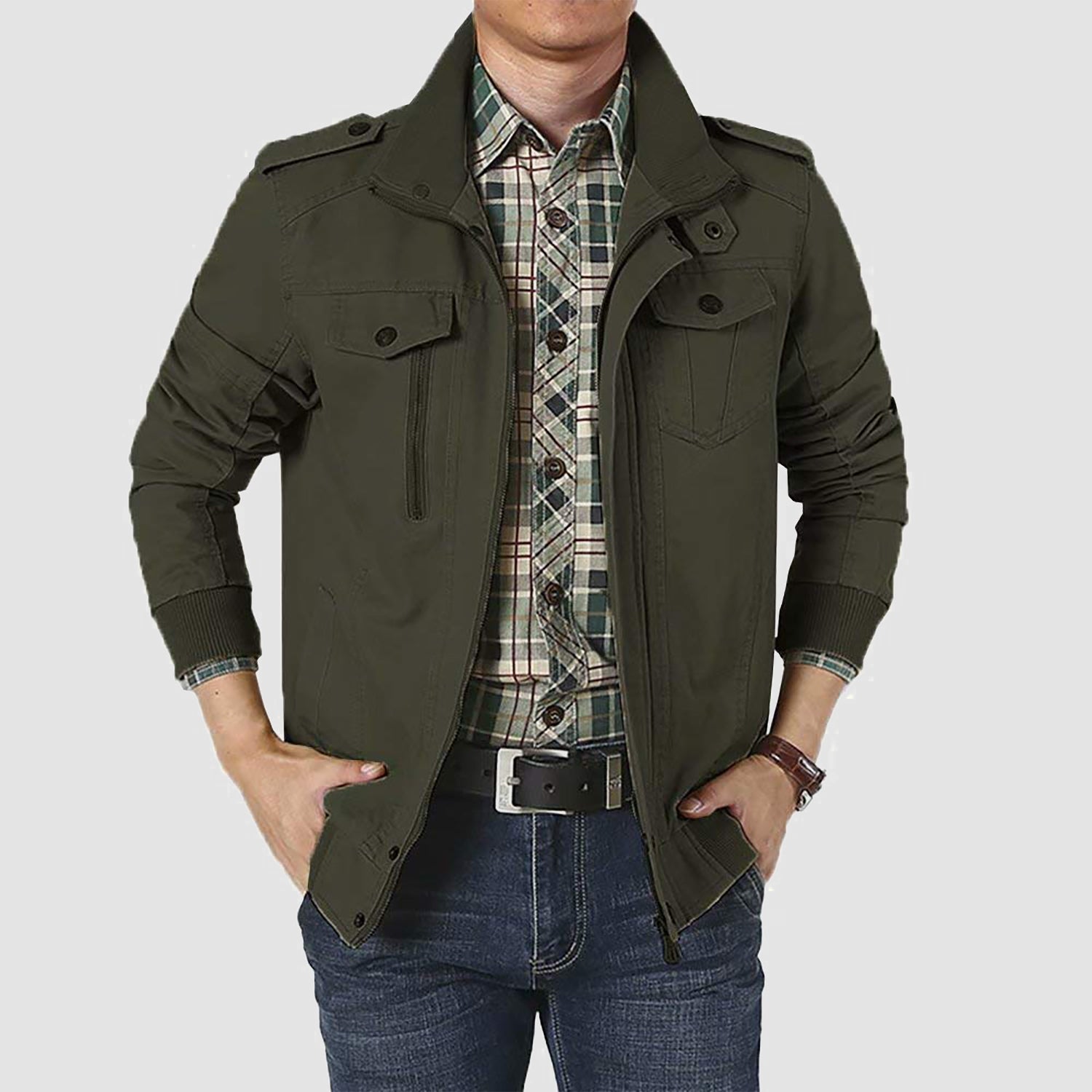 Men's Military Cargo Jacket Winter Zip Up Coat Casual Warm Bomber Jacket  Outwear | Fruugo BH