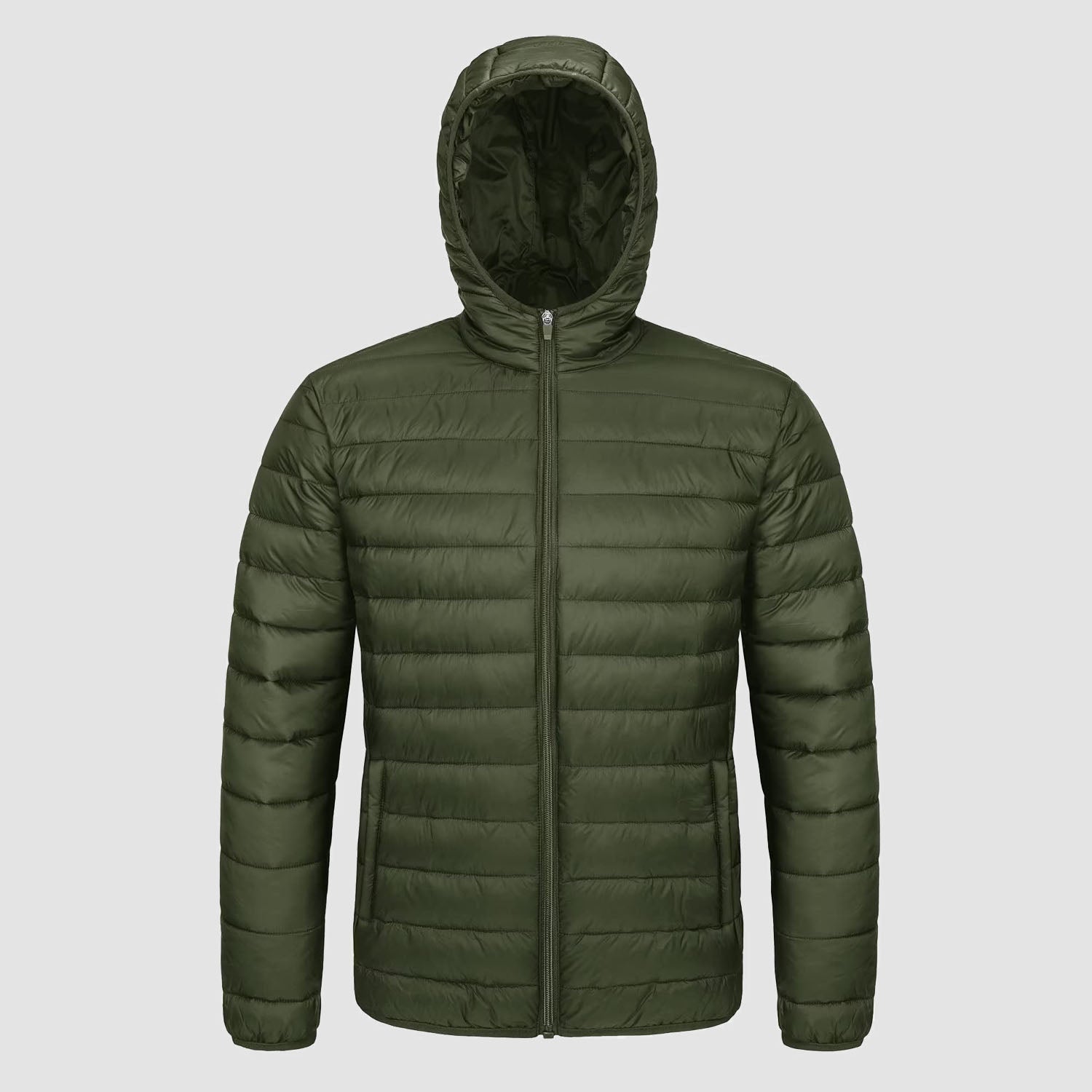 Men's Lightweight Puffer Jacket Hooded Quilted Lined Winter Coat