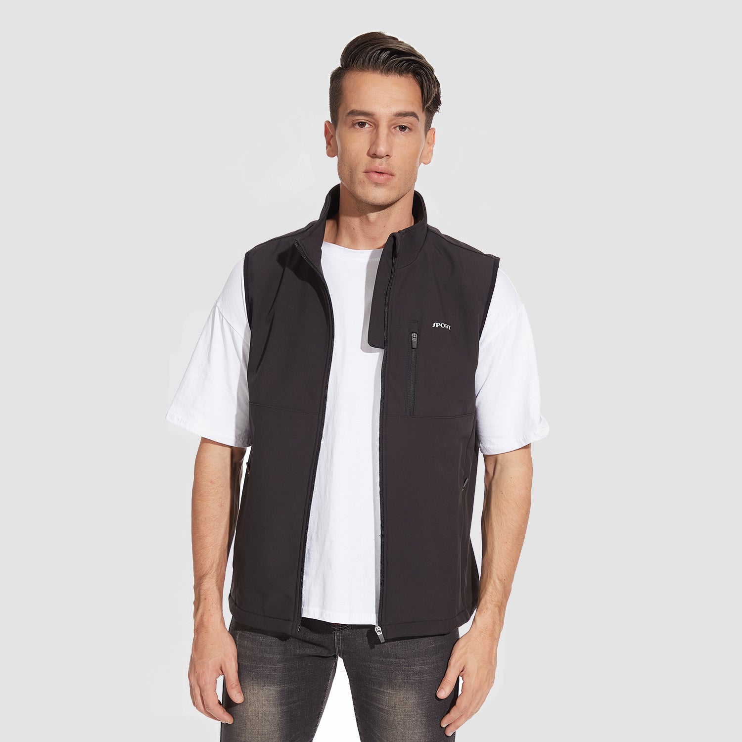 MAGCOMSEN Men's Lightweight Vest Zip-Up Sleeveless Jacket for Outdoors, Black / M