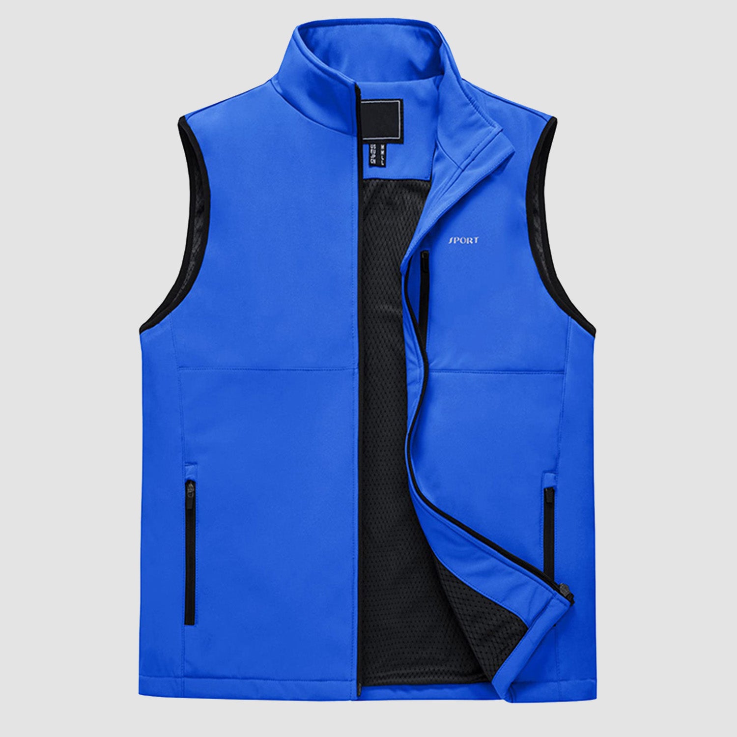 XFLWAM Men's Lightweight Vest Softshell Sleeveless Windproof Jacket with  Zipper Pcoket Cycling Travel Hiking Running Golf Black 5XL 