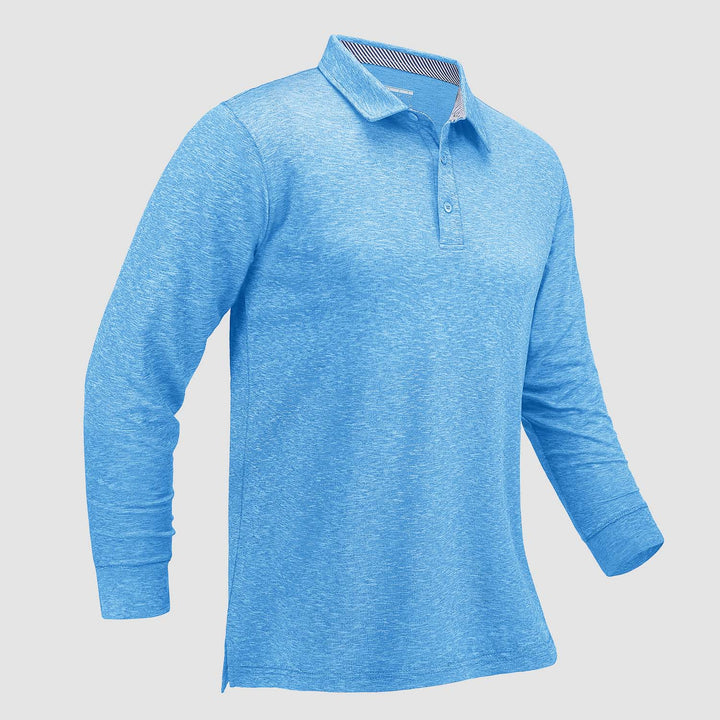 Men's Long Sleeve Golf Polo Shirt Quick Dry - MAGCOMSEN