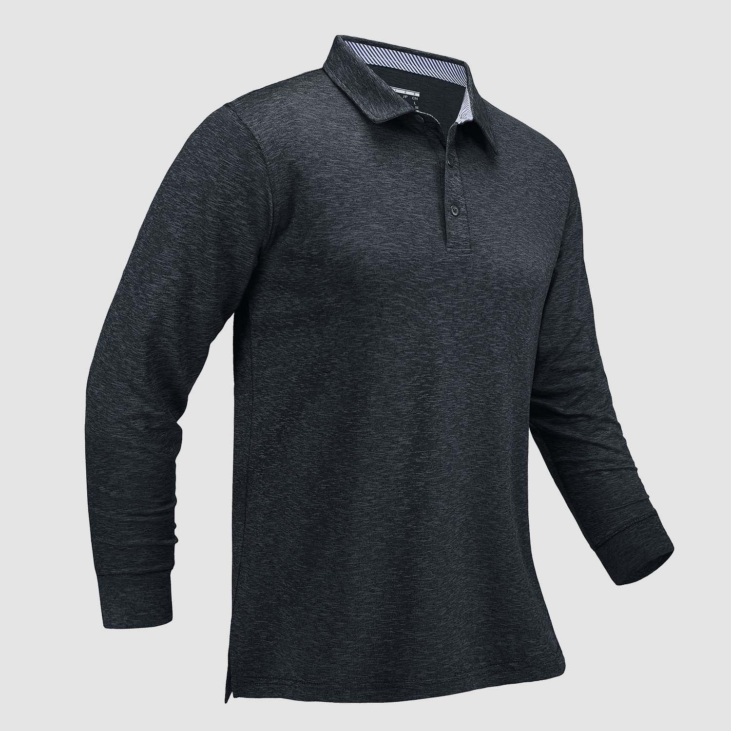 Men's Long Sleeve Golf Polo Shirts Collared Casual Athletic Quick Dry Shirts