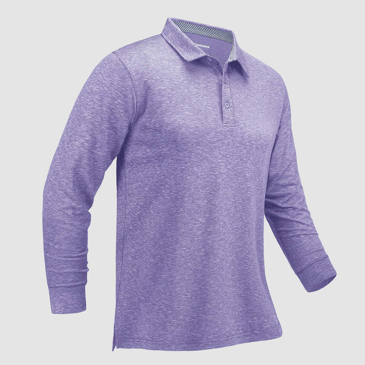 Men's Long Sleeve Golf Polo Shirt Quick Dry - MAGCOMSEN