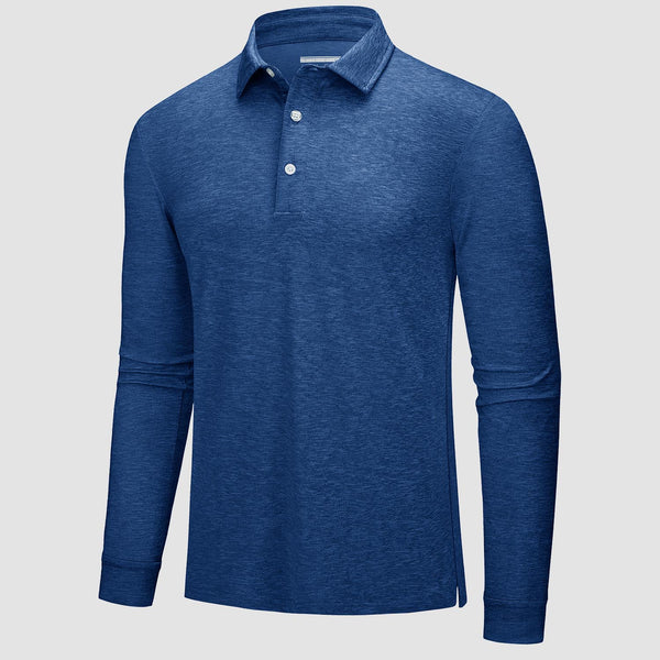 Men's Long Sleeve Polo Shirt Quick Dry Performance Golf Shirt