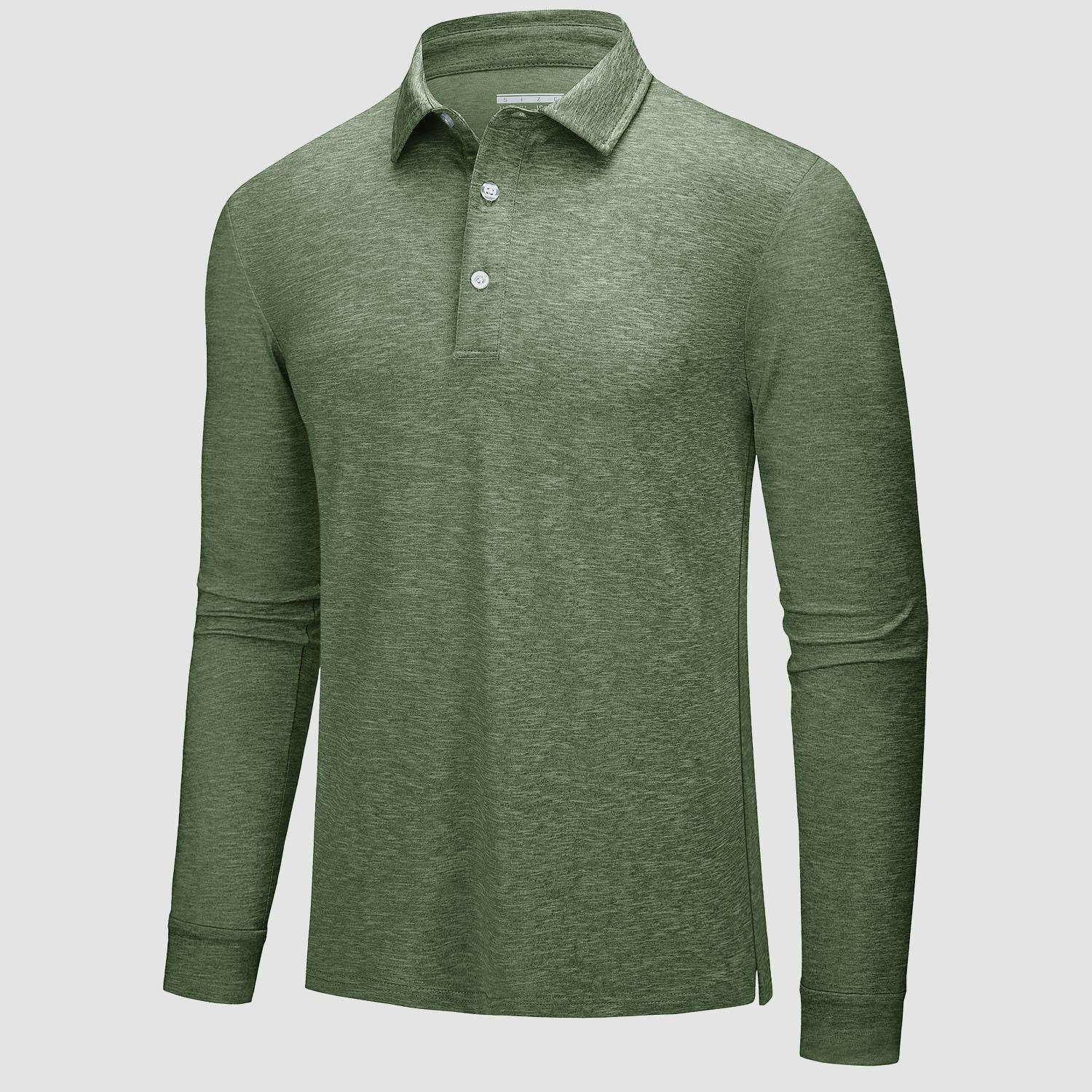 Men's Long Sleeve Polo Shirts 3 Buttons Collared Shirt Quick Dry Performance Golf Polo Tee Shirt