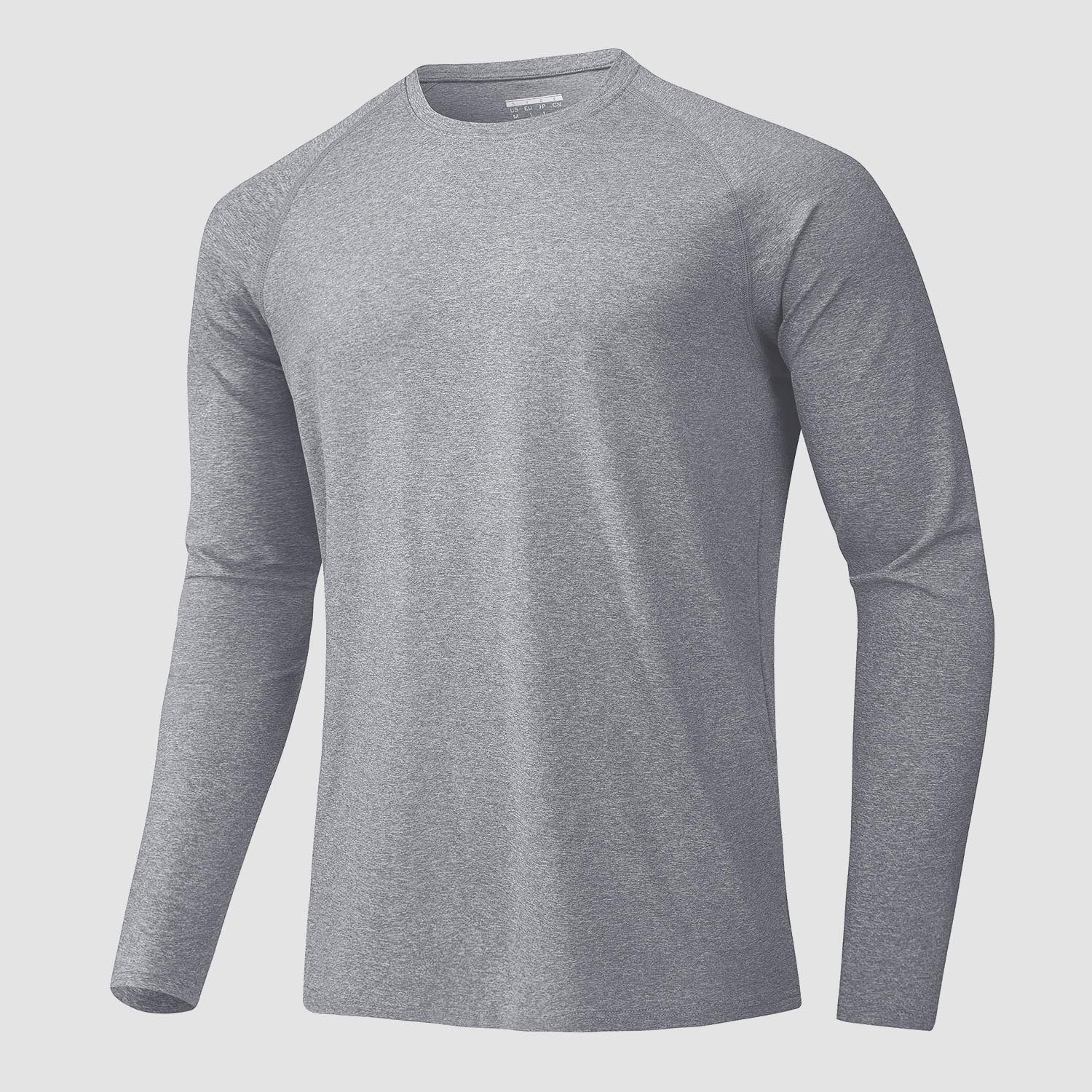 Men's Long Sleeve T-Shirt UPF 50+ Sports Tops, Dark Grey / XL