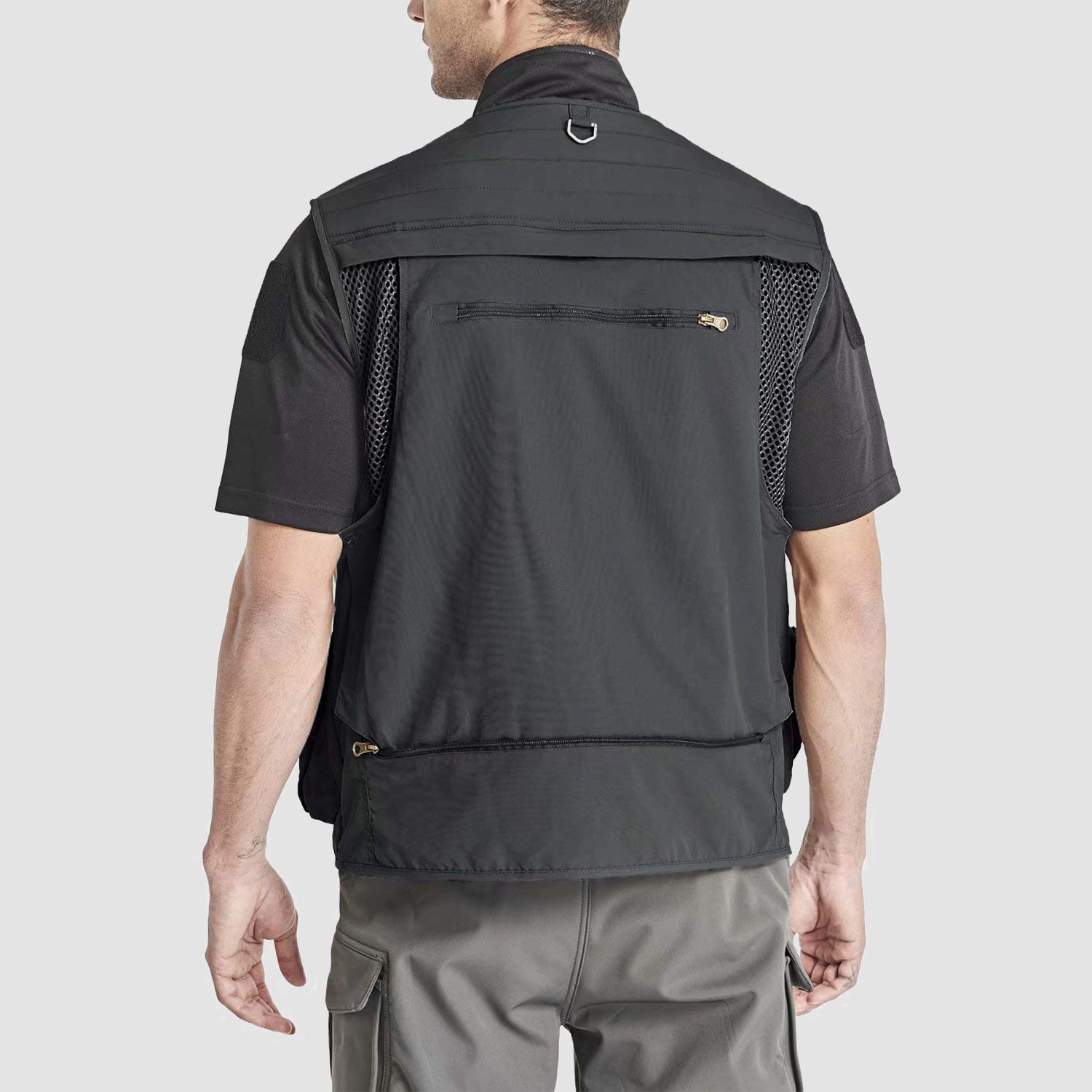 Men Multi Pocket Utility Cargo Vest Waistcoat Fishing Travelling Working  Clothes