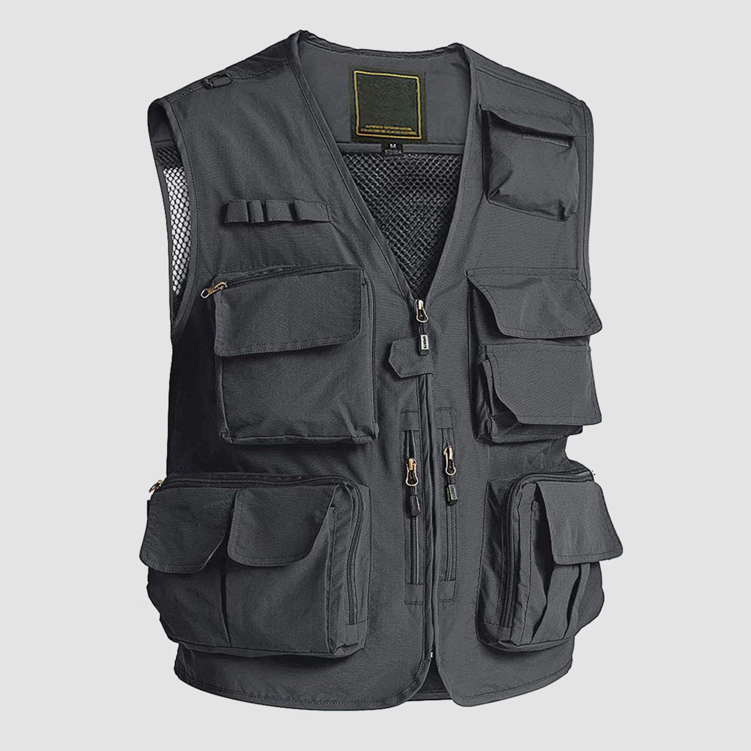 Men Fishing Vest Multi-Pocket Quick Dry Mesh Vest Jacket Outdoor Waistcoat  XXL