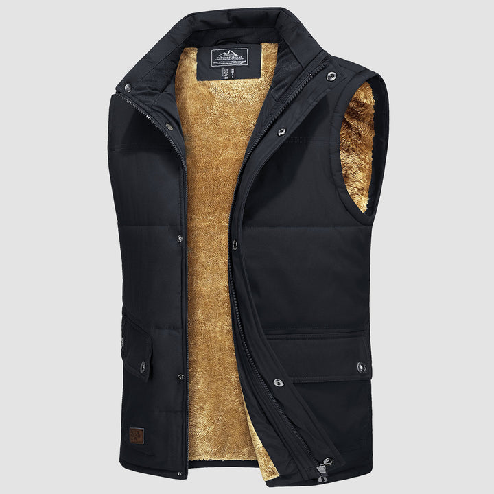 Men's Padded Vest Warm Fleece Lined Sleeveless Jacket - MAGCOMSEN