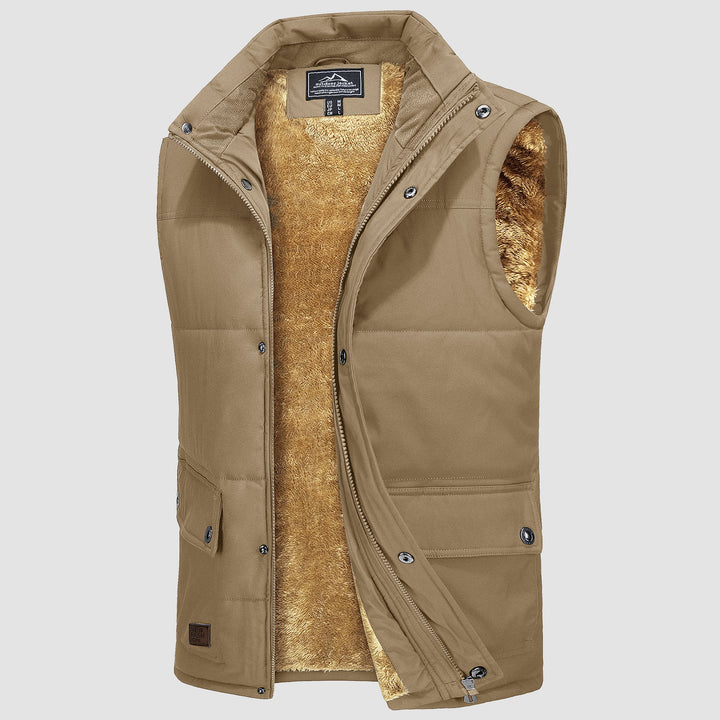 Men's Padded Vest Warm Fleece Lined Sleeveless Jacket - MAGCOMSEN