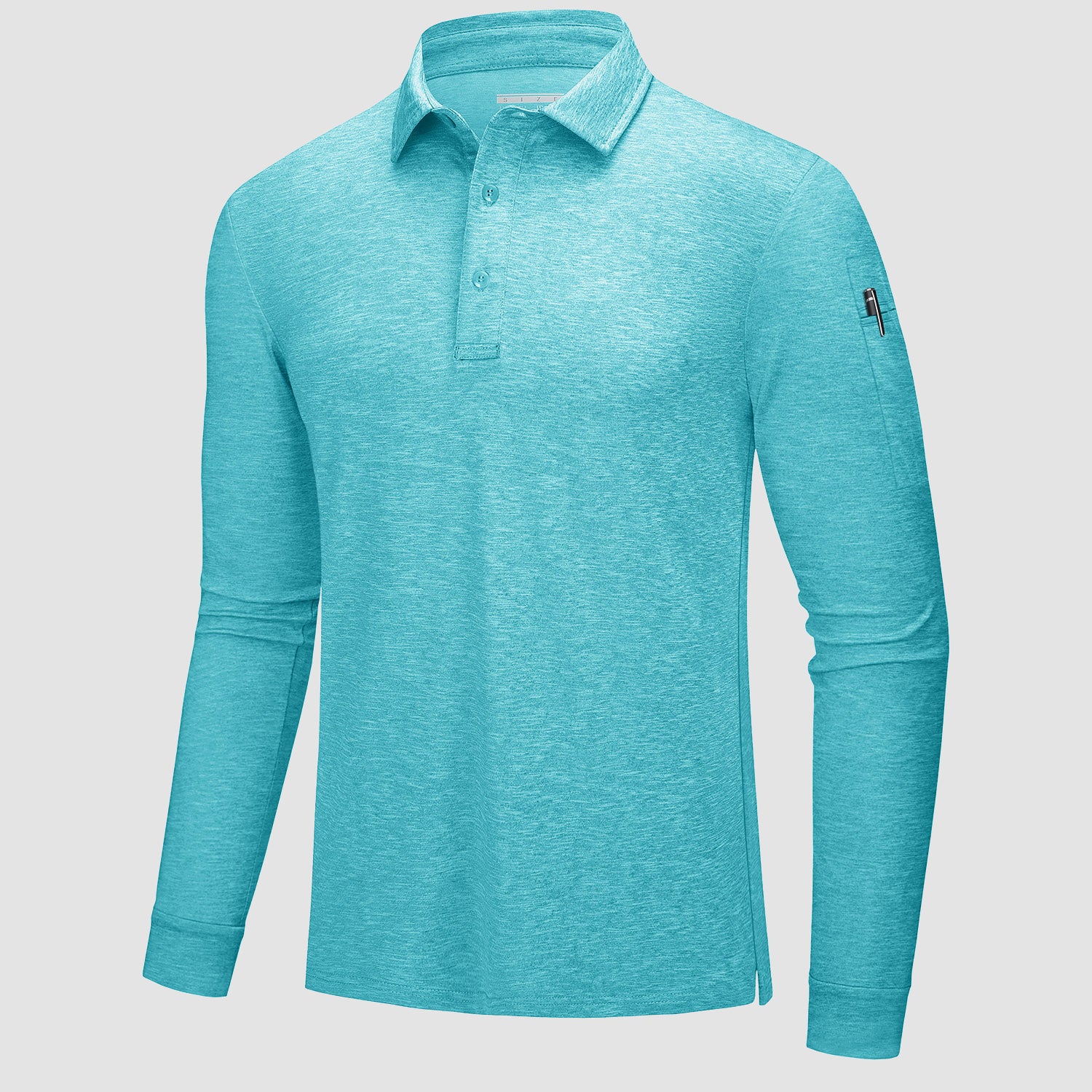 Men's Polo Shirts Long Sleeve 3 Buttons Quick Dry Performance Golf Polo
