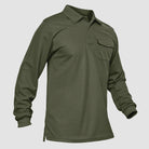 Men's Polo Shirts Long Sleeve Casual Hiking Shirts Soft 3 Button Pique Jersey
