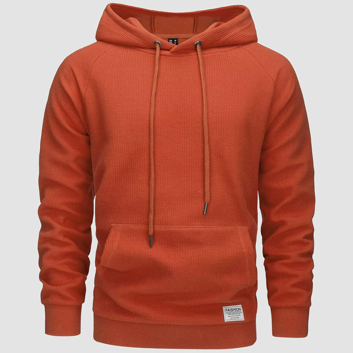 Men's Pullover Hoodies Waffle Knit Long Sleeve Drawstring Casual Active Hooded Sweatshirts with Kangaroo Pockets - MAGCOMSEN