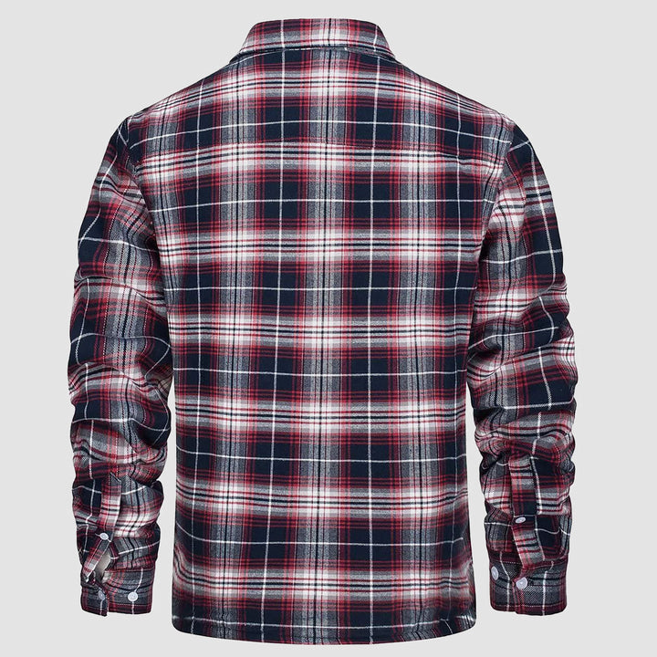 Men's Sherpa Fleece Lined Shirt Casual Plaid Shirt Jacket - MAGCOMSEN