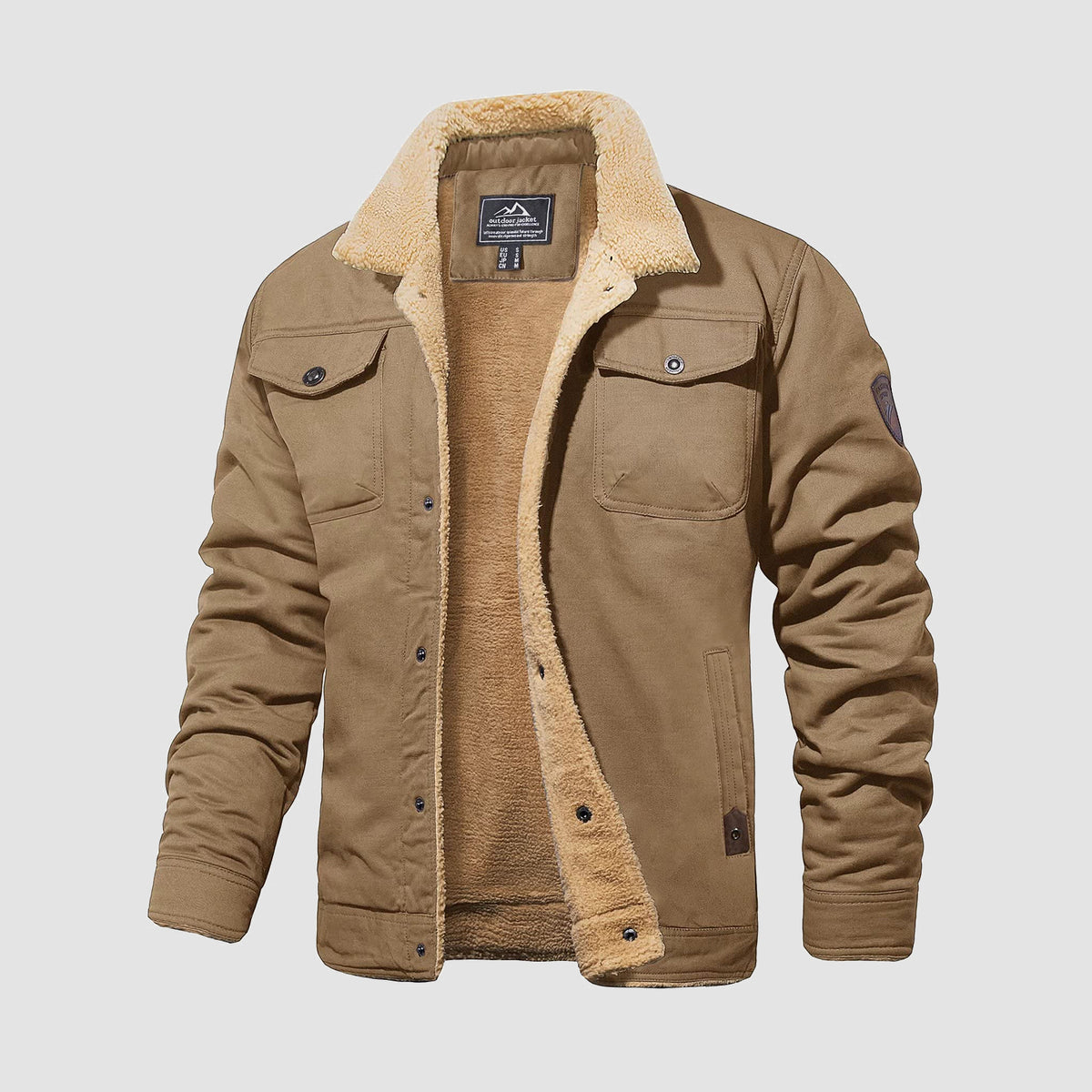 Men's Sherpa Trucker Jacket | Turn-down Collar Winter Coats | MAGCOMSEN
