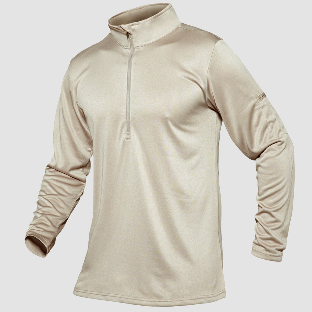 Men's Shirts Long Sleeve with Zip Athletic Shirts for Work Golf Running Hiking