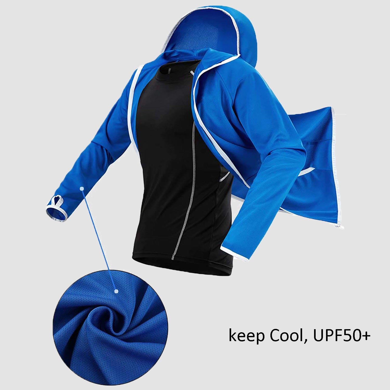 Men's Sun Protection Hoodie Jacket Athletic Jacket Zip-Up