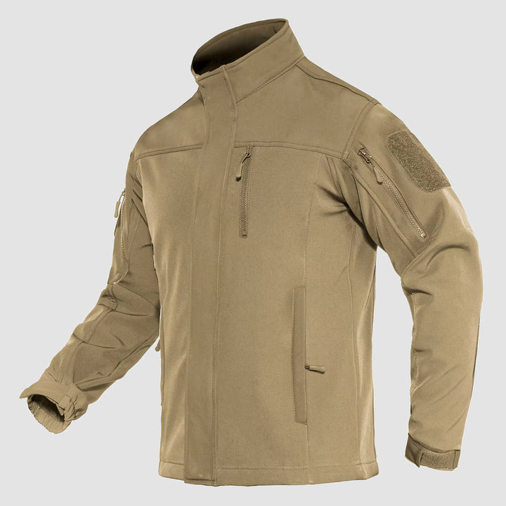 Men's Tactical Jacket Water-Resistant 6 Pockets Softshell Fleece Lining Hiking Winter Jacket