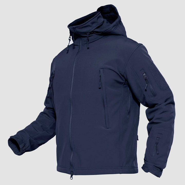 Men's Tactical Jacket Winter Snow Ski Jacket Water Resistant Softshell Fleece Lined Winter Coats Multi-Pockets