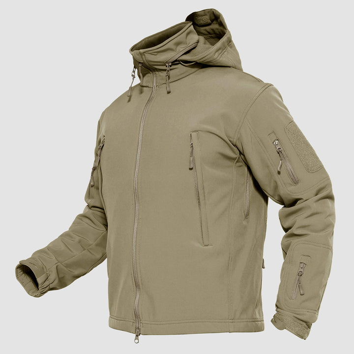 Men's Tactical Jacket Winter Snow Ski Jacket Water Resistant Softshell Fleece Lined Winter Coats Multi-Pockets