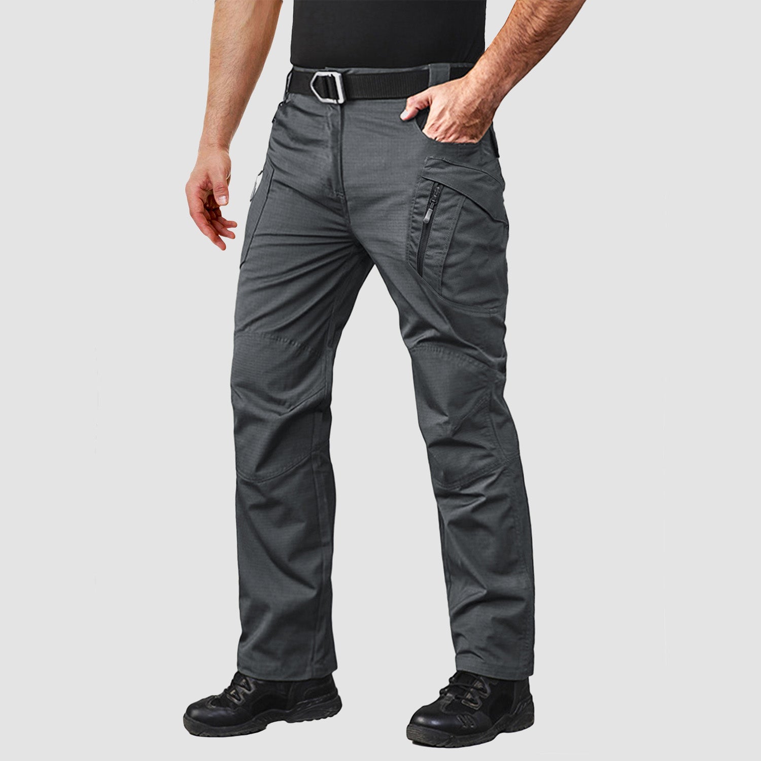 Men's Tactical Pants with 9 Pockets Rip-Stop Work Hiking Pants