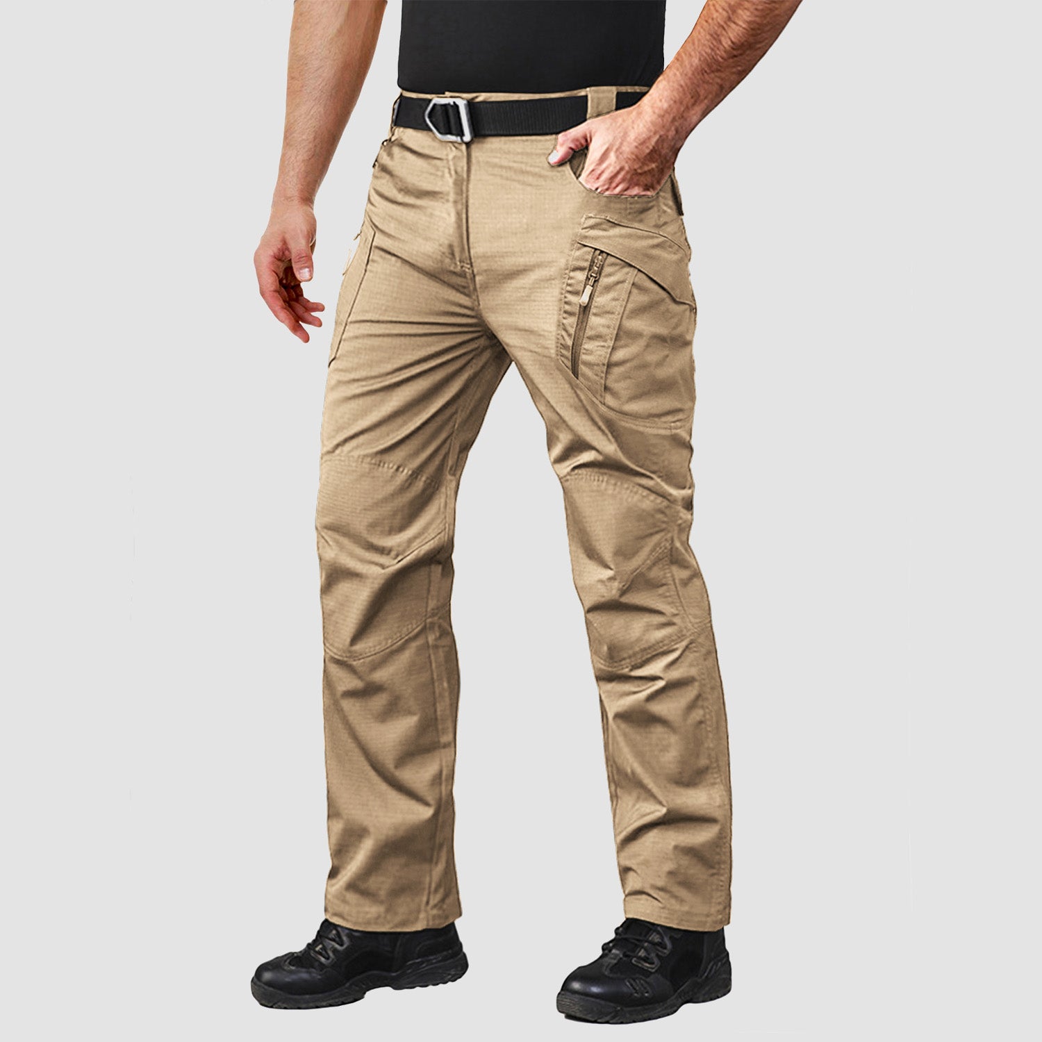 Men's Tactical Pants with 9 Pockets Rip-Stop Work Hiking Pants