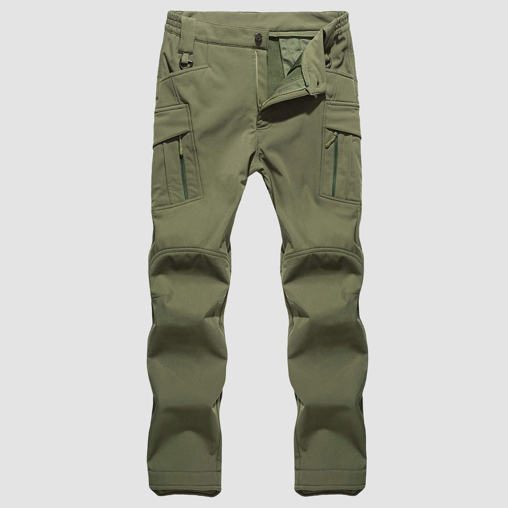 Men's Tactical Pants with 9 Pockets, Water Repellent, Warm Fleece Lined, Winter Snow Ski Pants