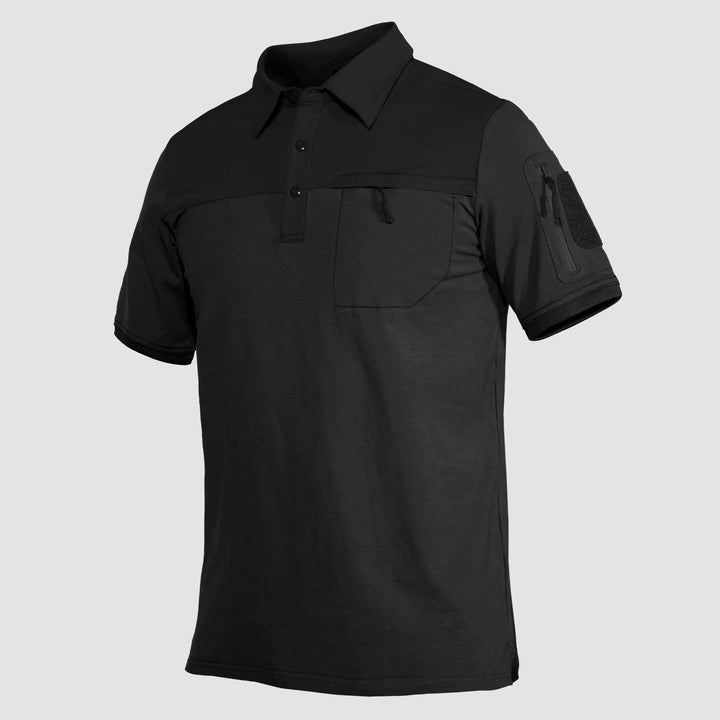 Men's Tactical T-shirts with 2 Zipper Pockets Loop Patches Cotton Tactical Shirts