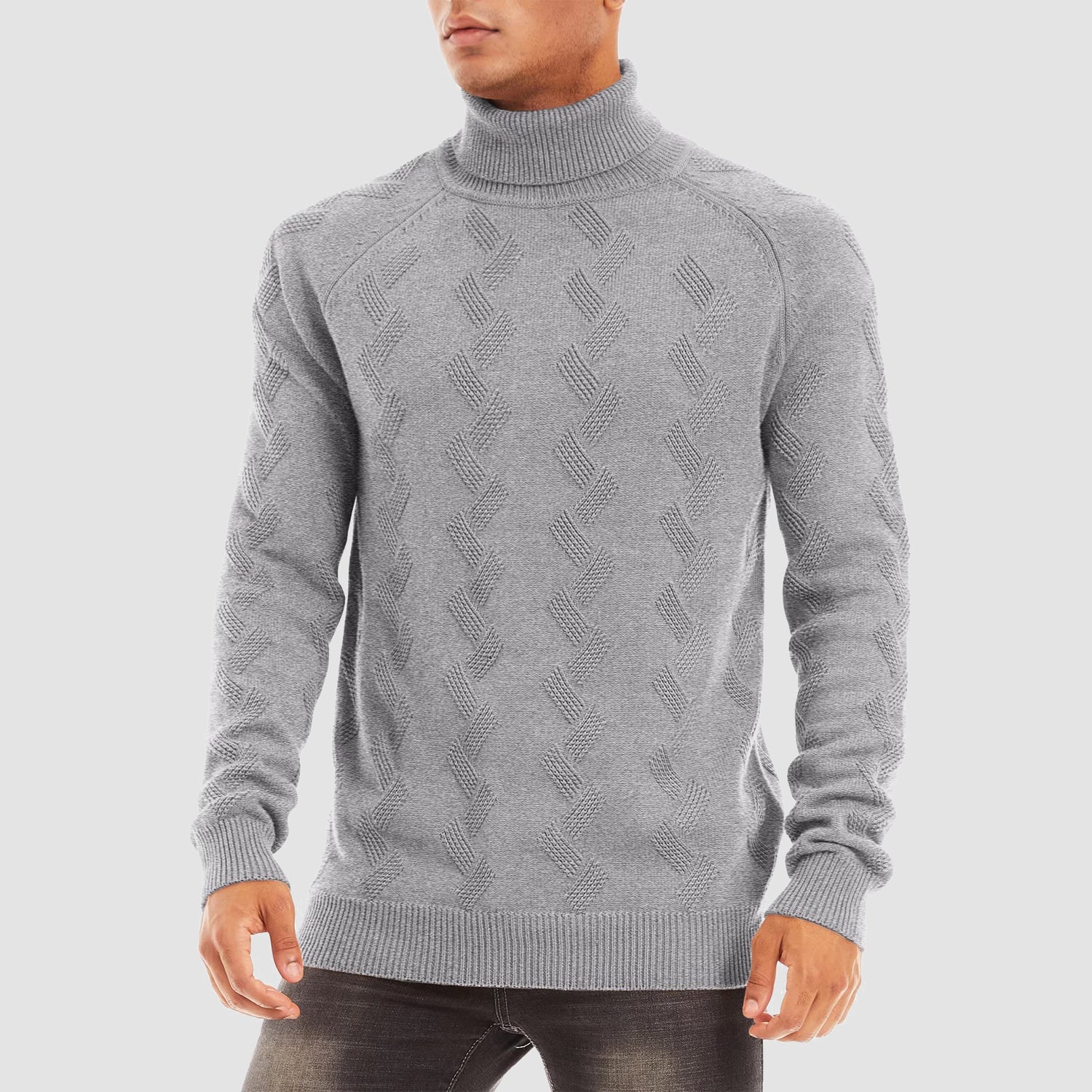 Men's heavyweight cotton turtleneck hotsell