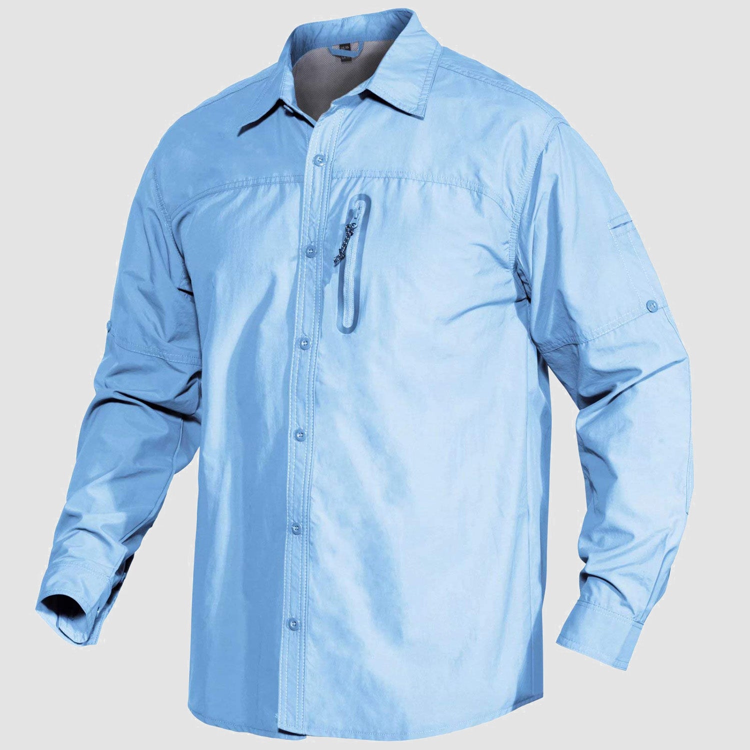Men's Hiking Shirts with Zipper Pocket Long Sleeve Fishing Work Shirts