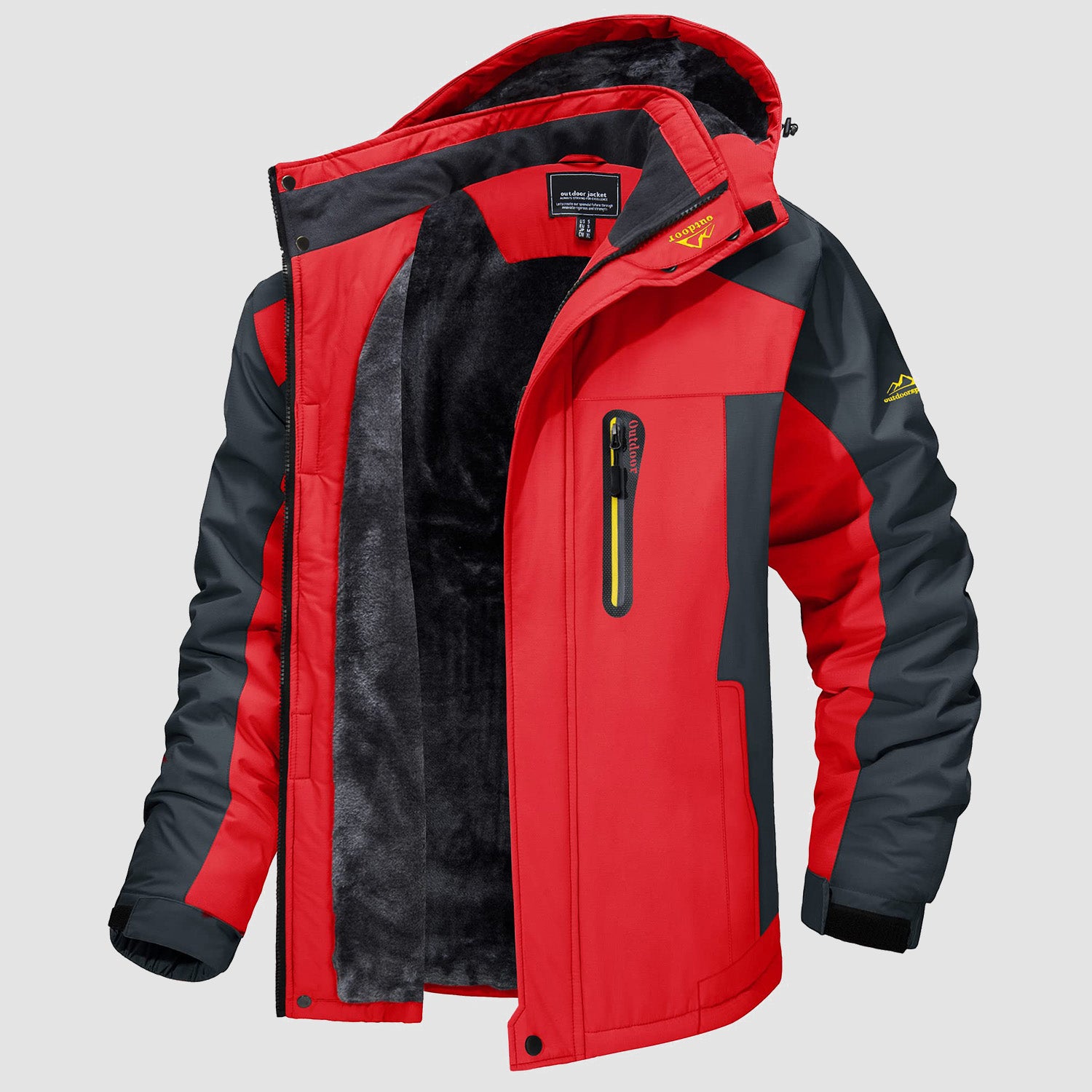 Men's Fleece Lined Parka Coats Water Resistant Snow Ski Winter Jacket
