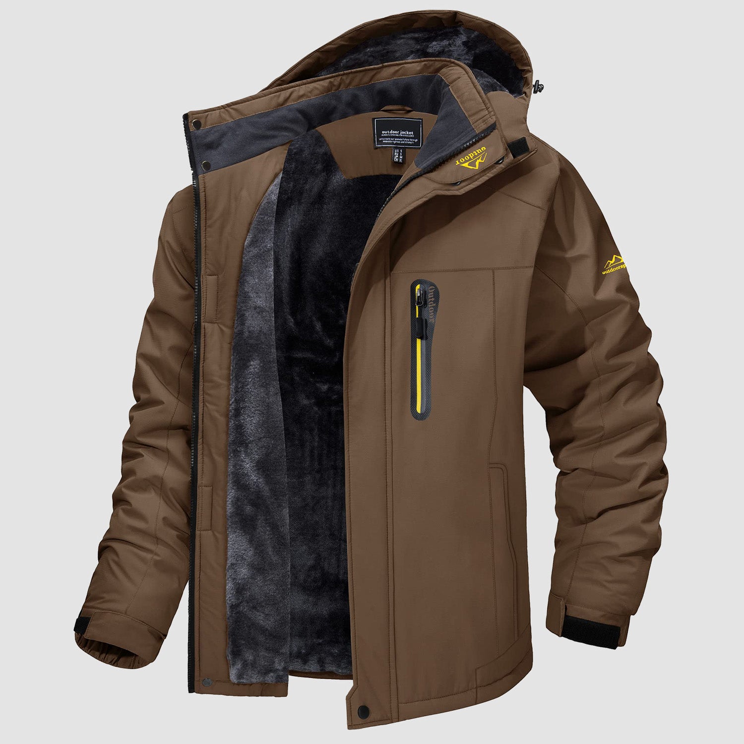 Men's Fleece Lined Parka Coats Water Resistant Winter Snow Jacket