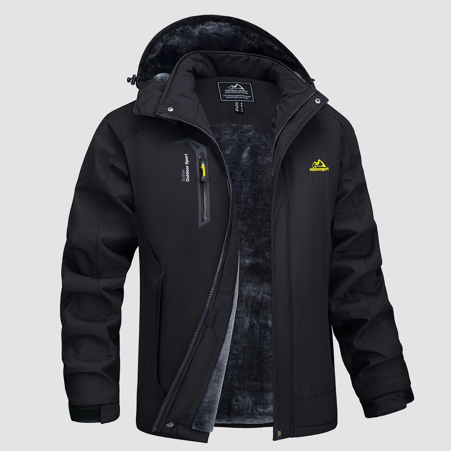 Men's Winter Ski Jacket Warm Fleece Waterproof Outdoor Mountain Hiking  Windbreaker Hooded Snow Rain Coat