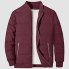 Men's Winter Jacket Quilted Lined Bomber Jacket Full Zip Casual Coat Thick Outwear